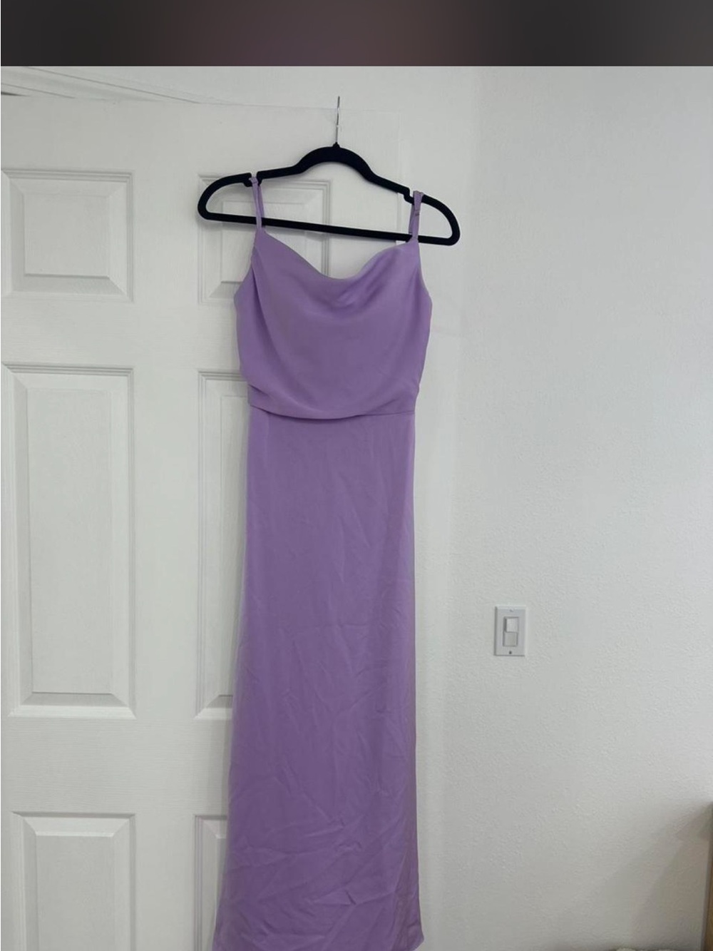 Lavender Slip Maxi Dress with Cowl Neck